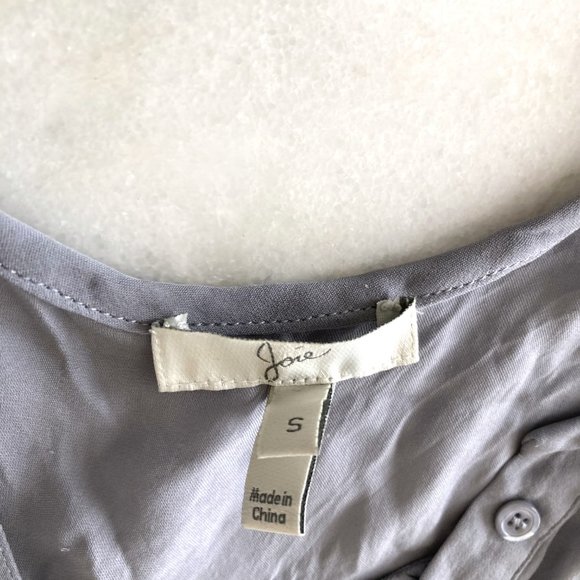 Joie Finnegan button up tank top, 100% silk button up sleeveless blouse GREY (S) - Picture 3 of 5